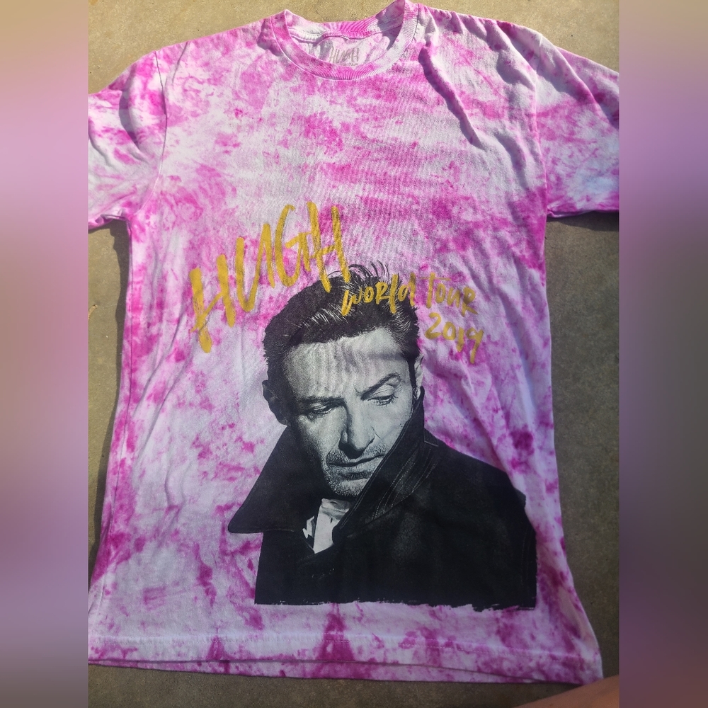 Hand dyed Hugh Jackman tour tee shirt